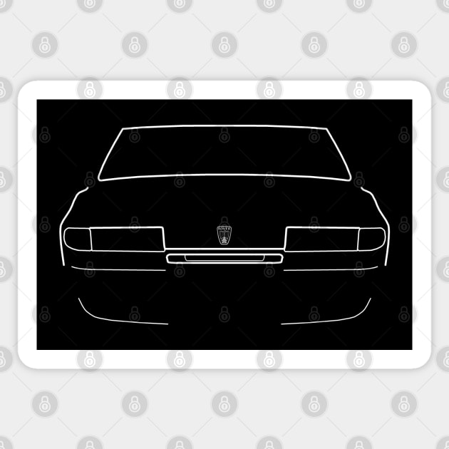 Rover SD1 classic 1970s-1980s British executive saloon car white outline graphic Sticker by soitwouldseem